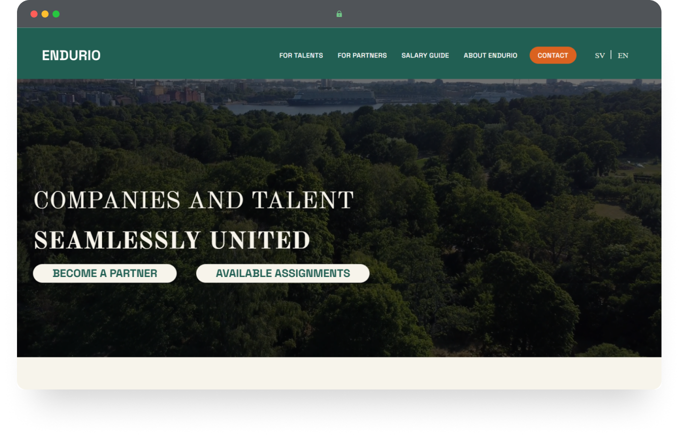 Endurio – Recruitment Website