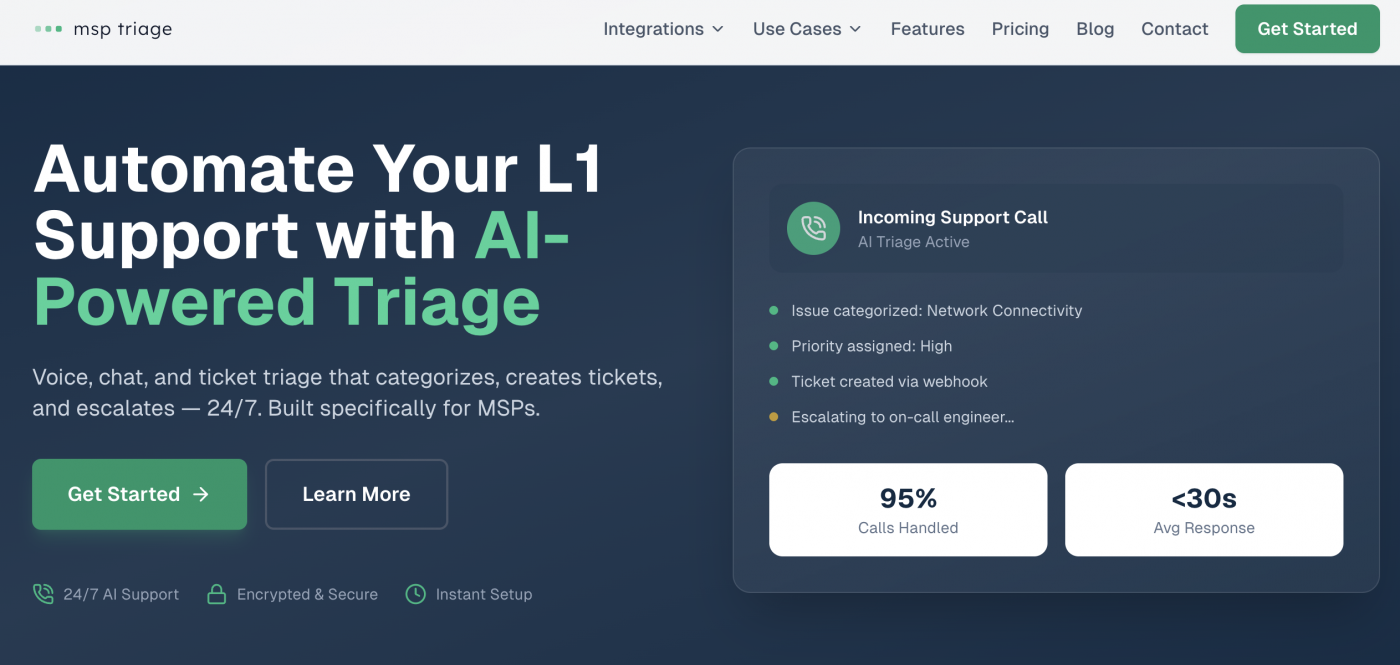 MSP Triage – AI Voice Triage